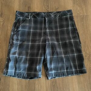 Fila Sport Golf Shorts Plaid Gray Flat‎ Front Size 38